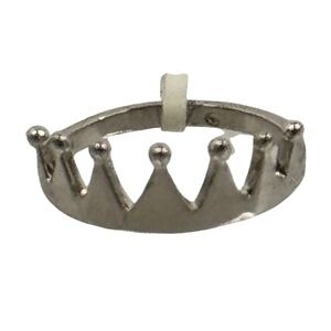 Vancaro‎ Silver Tone Crown Tiara Ring Royal Princess Style Band Size 10 Y2K Goth
